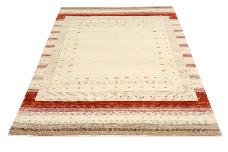 Gabbeh Rug - Loribaft Indus - 194 x 154 cm - light beige