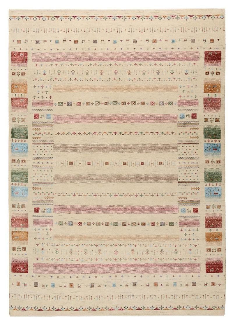 Gabbeh Rug - Loribaft Indus - 246 x 174 cm - light beige