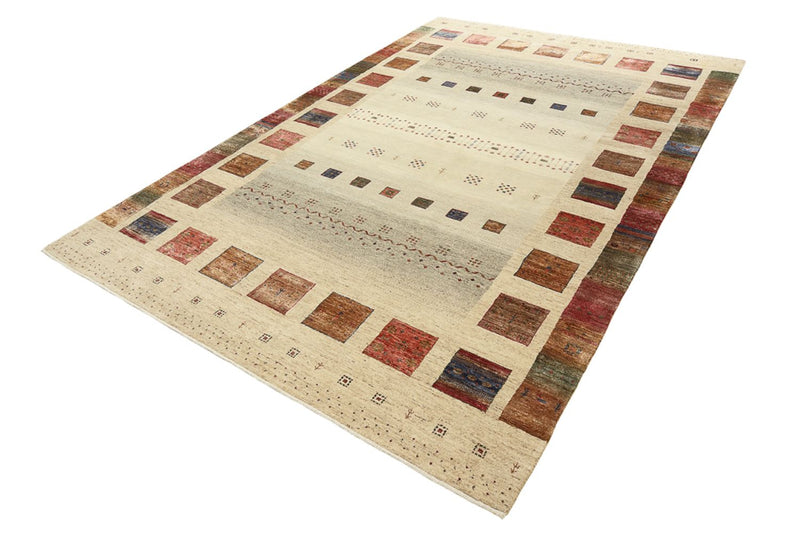 Gabbeh Rug - Loribaft Indus - 306 x 205 cm - light beige