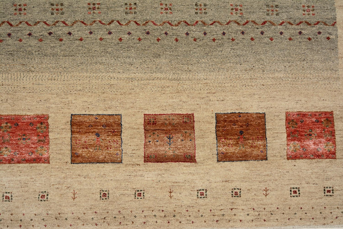 Gabbeh Rug - Loribaft Indus - 306 x 205 cm - light beige