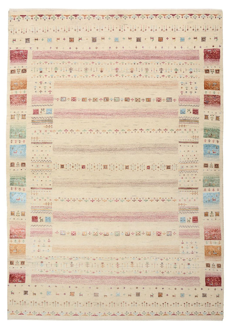 Gabbeh Rug - Loribaft Indus - 206 x 149 cm - light beige