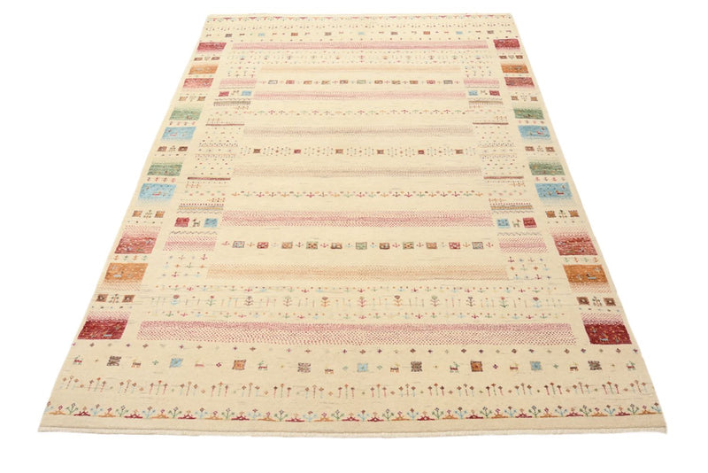 Gabbeh Rug - Loribaft Indus - 206 x 149 cm - light beige