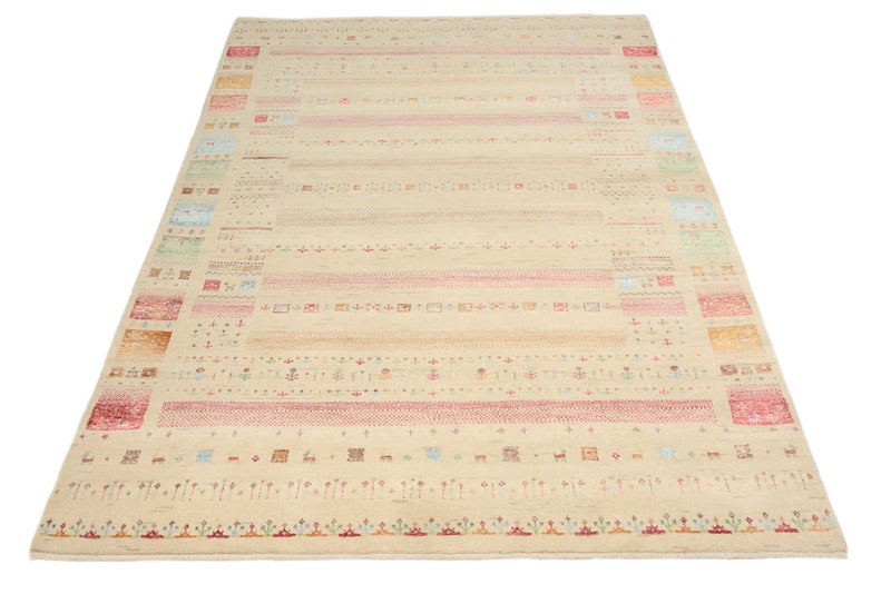 Gabbeh Rug - Loribaft Indus - 206 x 149 cm - light beige