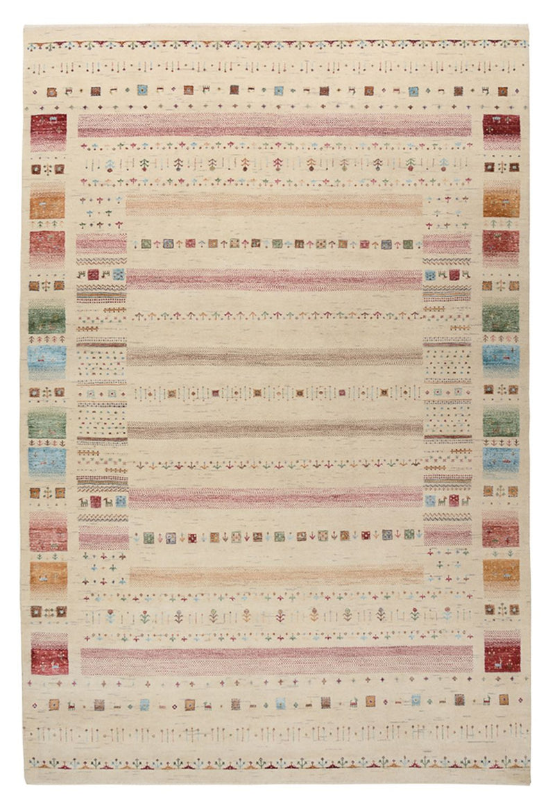 Gabbeh Rug - Loribaft Indus - 304 x 203 cm - light beige