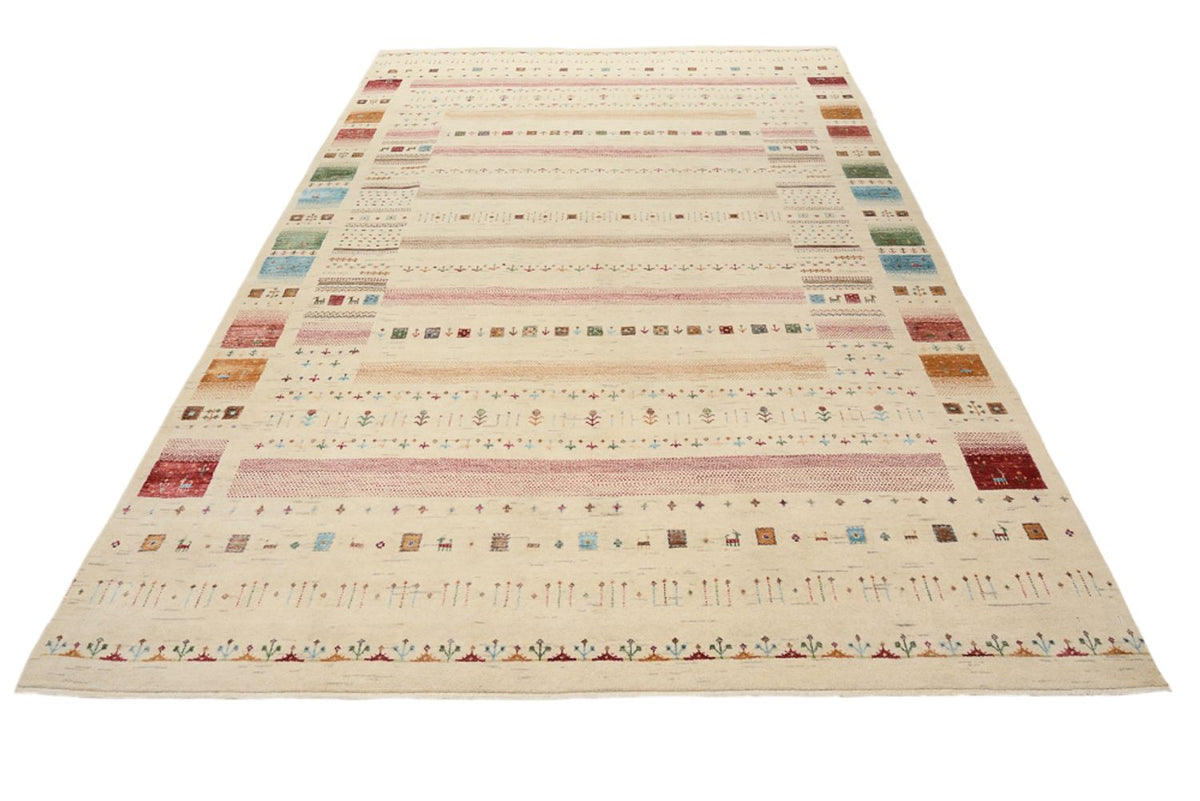 Gabbeh Rug - Loribaft Indus - 304 x 203 cm - light beige