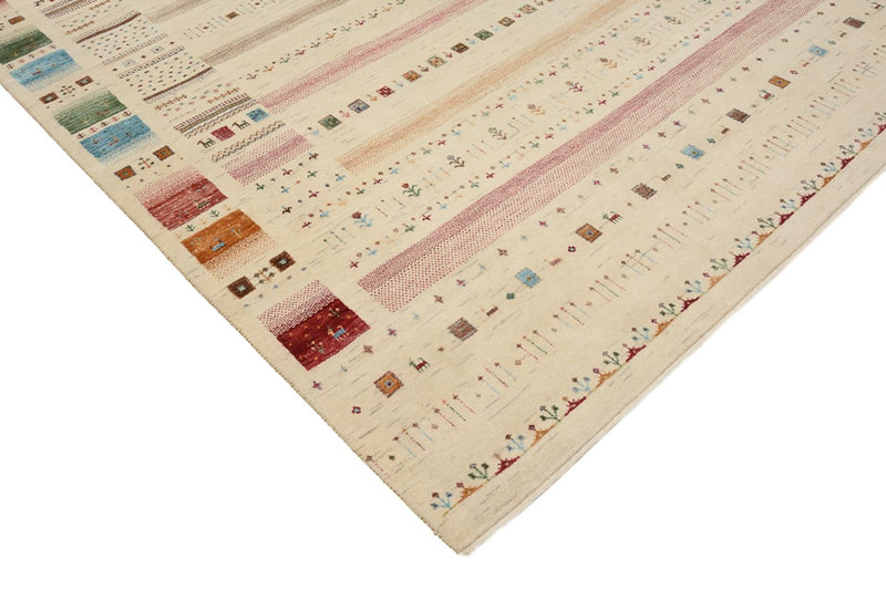 Gabbeh Rug - Loribaft Indus - 304 x 203 cm - light beige