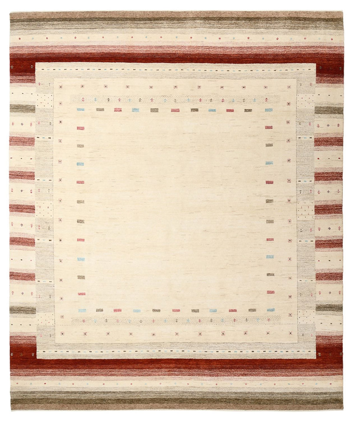 Gabbeh Rug - Loribaft Indus - 300 x 254 cm - light beige