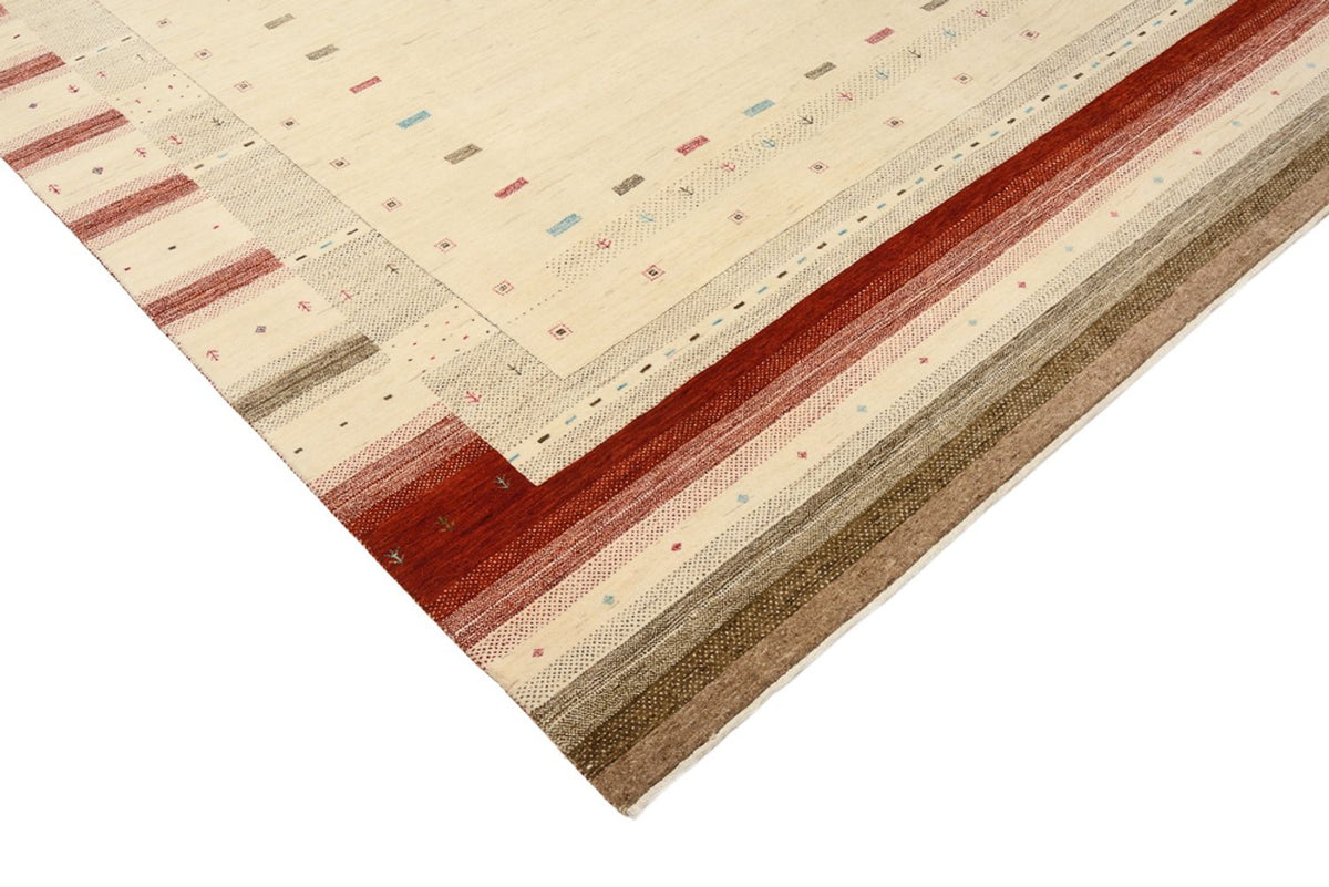 Gabbeh Rug - Loribaft Indus - 300 x 254 cm - light beige