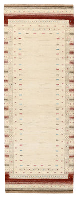 Runner Gabbeh Rug - Loribaft Indus - 243 x 84 cm - light beige