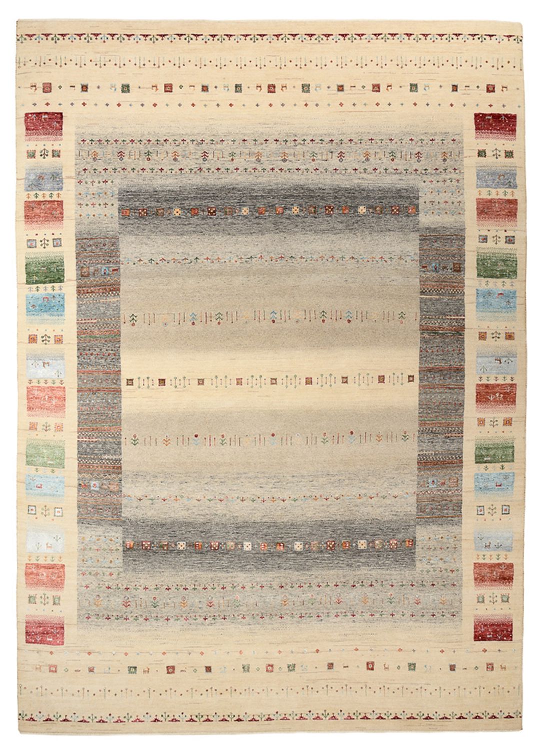 Gabbeh Rug - Loribaft Indus - 351 x 248 cm - light beige