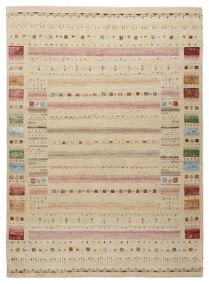 Gabbeh Rug - Loribaft Indus - 239 x 174 cm - light beige