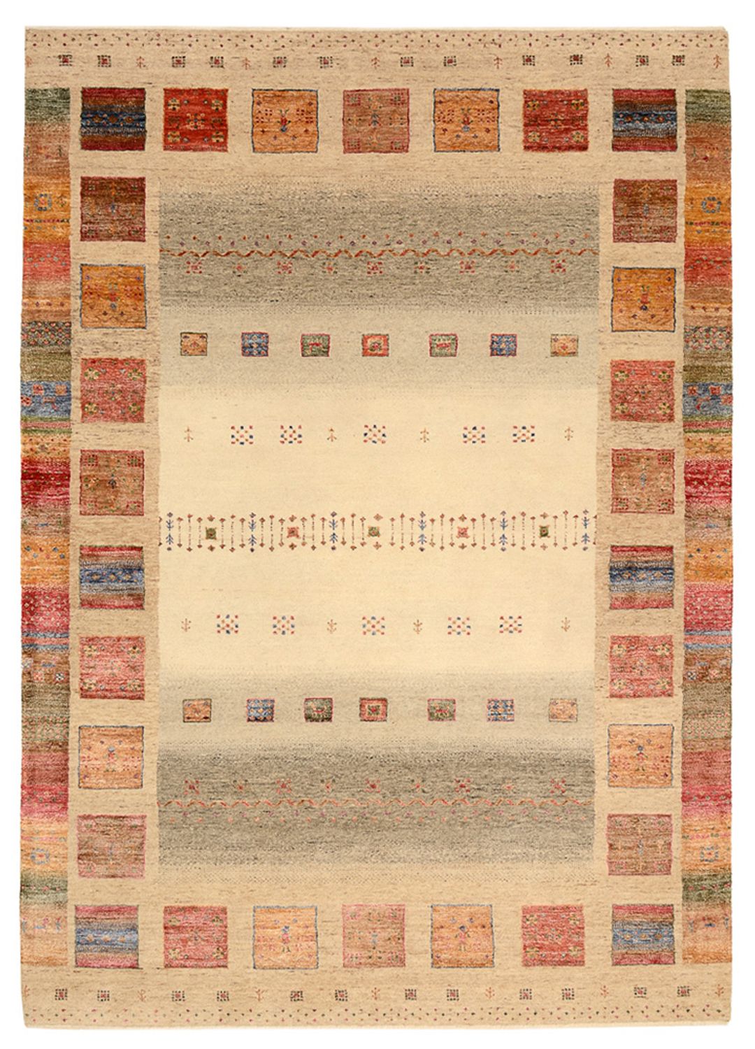 Gabbeh Rug - Loribaft Indus - 244 x 175 cm - multicolored