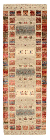 Runner Gabbeh Rug - Loribaft Indus - 247 x 82 cm - multicolored