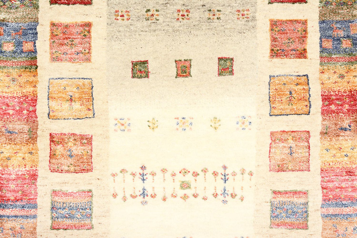 Runner Gabbeh Rug - Loribaft Indus - 296 x 83 cm - multicolored