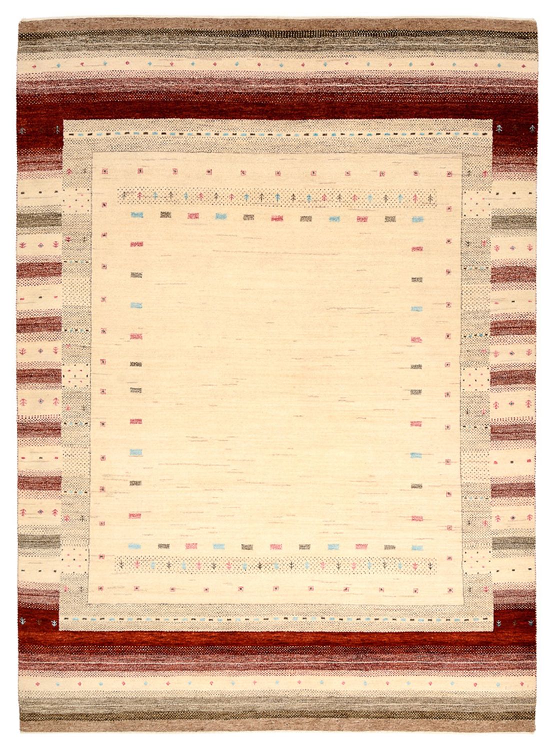 Gabbeh Rug - Loribaft Indus - 240 x 175 cm - light beige