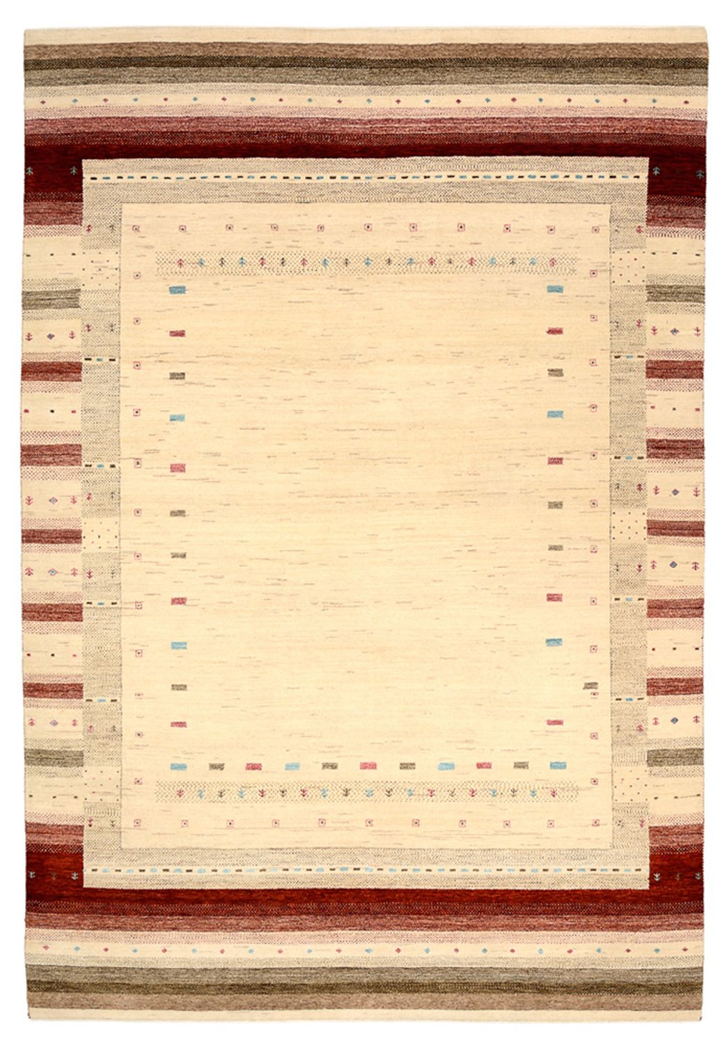 Gabbeh Rug - Loribaft Indus - 296 x 203 cm - light beige