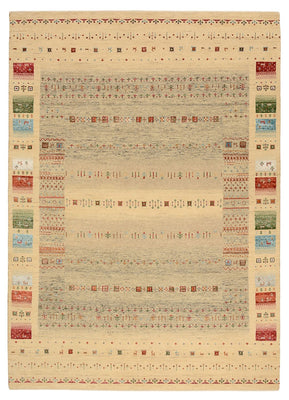 Gabbeh Rug - Loribaft Indus - 241 x 172 cm - dark beige