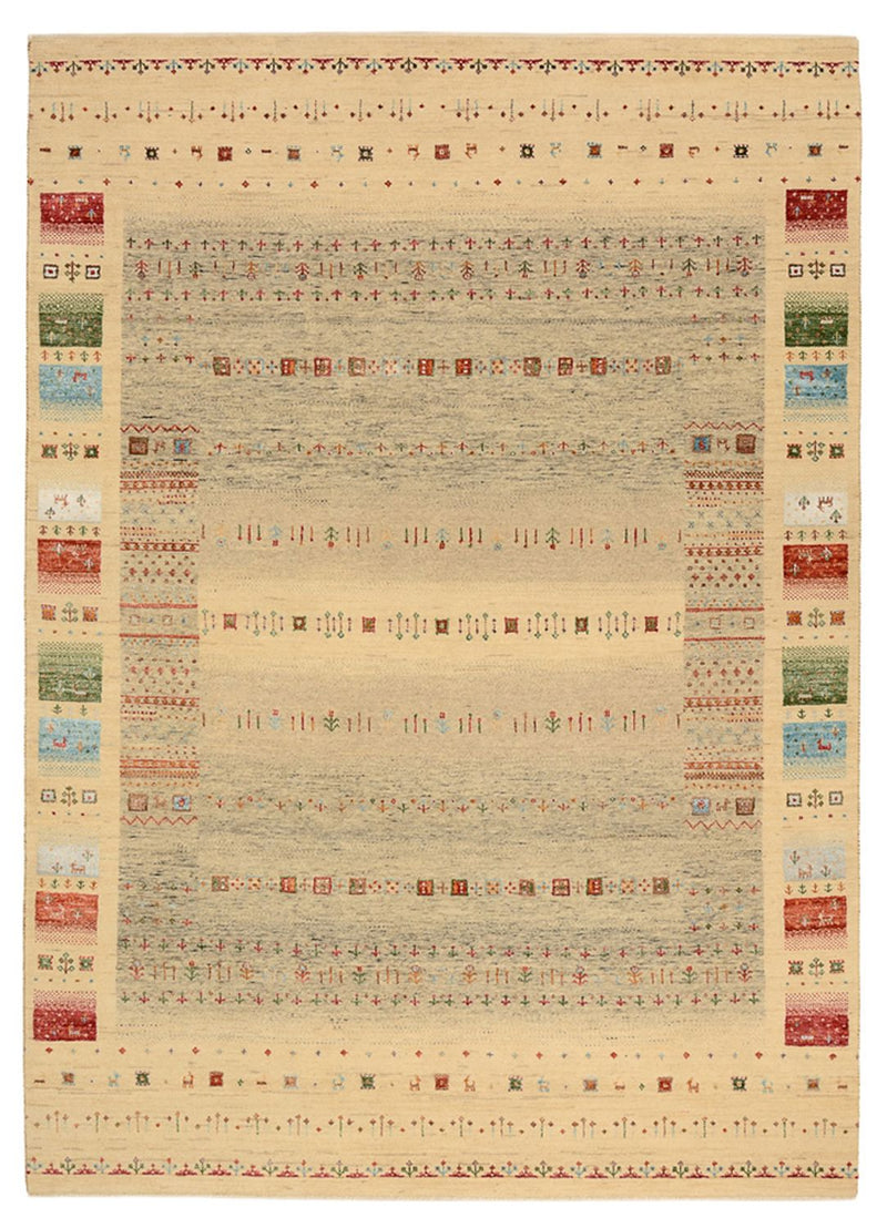 Gabbeh Rug - Loribaft Indus - 241 x 172 cm - dark beige