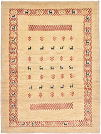 Gabbeh Rug - Loribaft Perser - 113 x 84 cm - beige