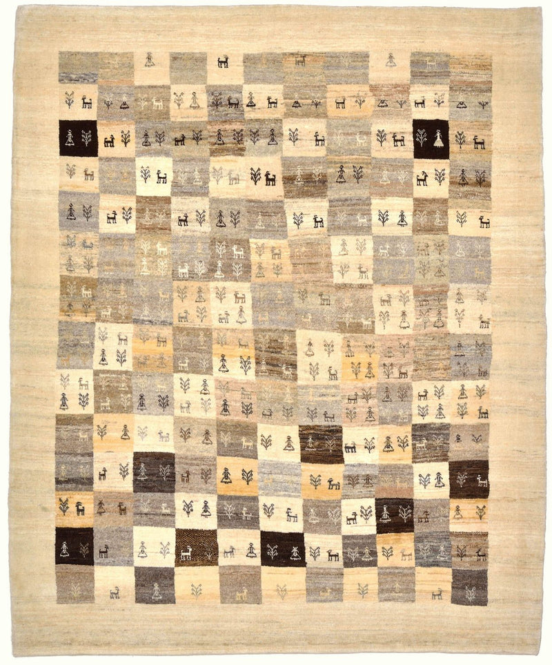 Gabbeh Rug - Loribaft Perser - 191 x 154 cm - light brown
