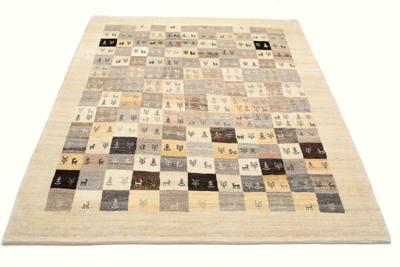 Gabbeh Rug - Loribaft Perser - 191 x 154 cm - light brown