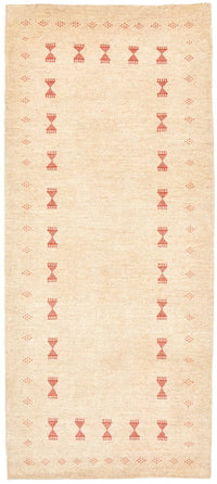 Runner Gabbeh Rug - Loribaft Perser - 201 x 85 cm - beige