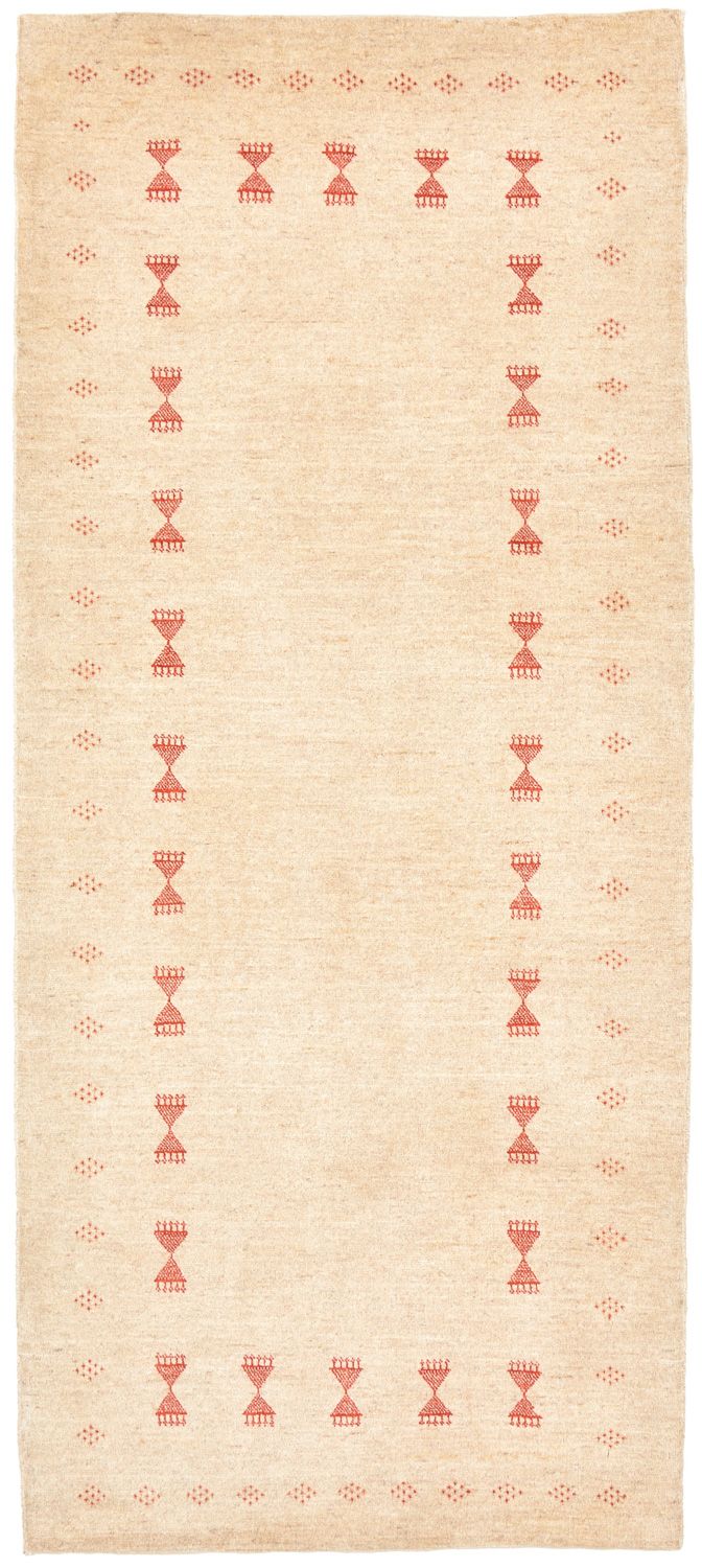Runner Gabbeh Rug - Loribaft Perser - 201 x 85 cm - beige