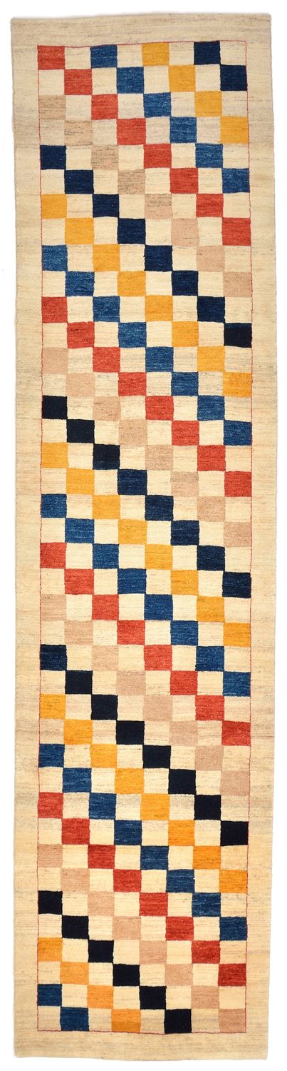 Runner Gabbeh Rug - Loribaft Perser - 381 x 93 cm - multicolored