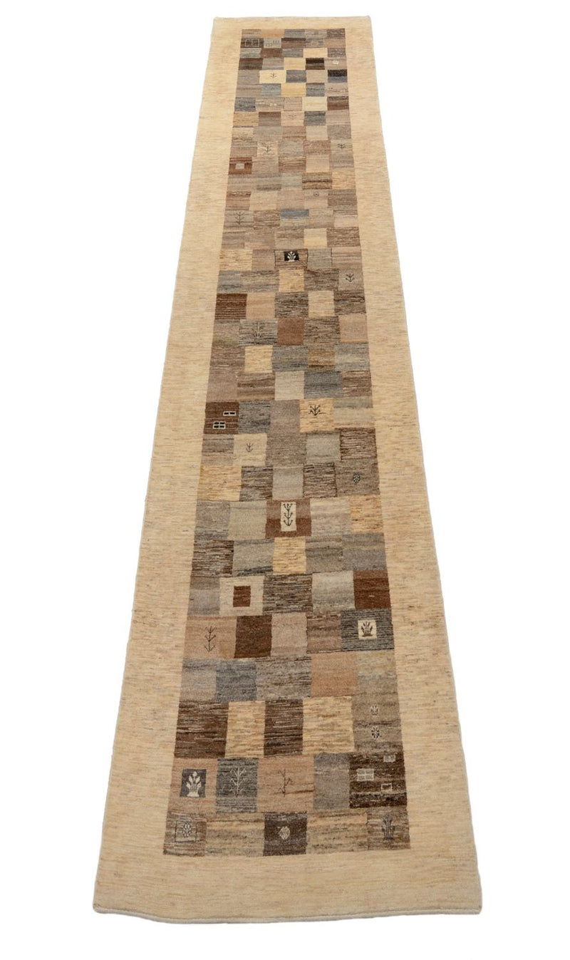 Runner Gabbeh Rug - Loribaft Perser - 512 x 101 cm - light brown