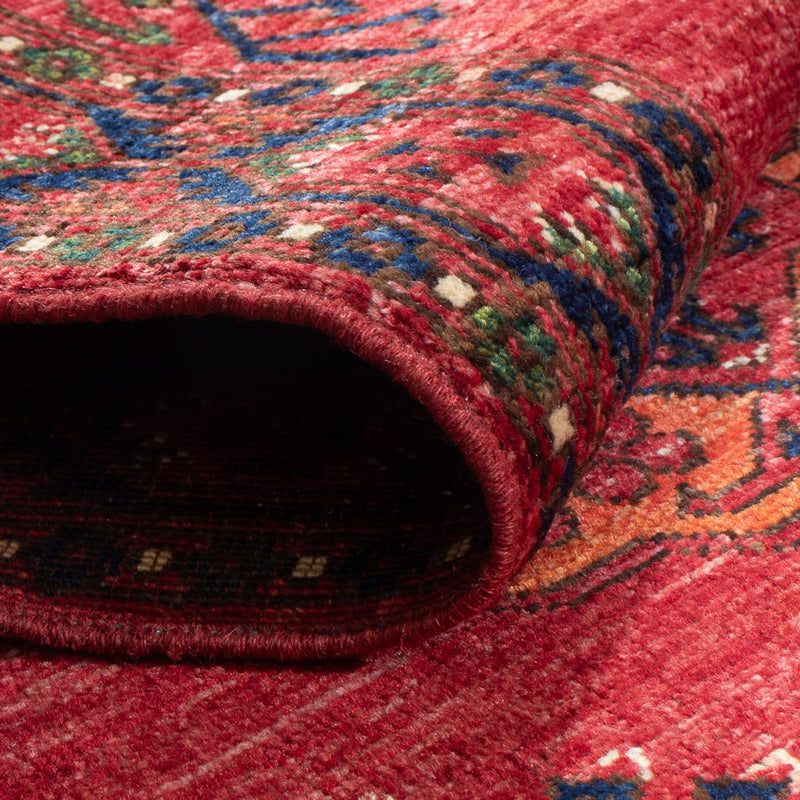 Runner Afghan Rug - 201 x 81 cm - red