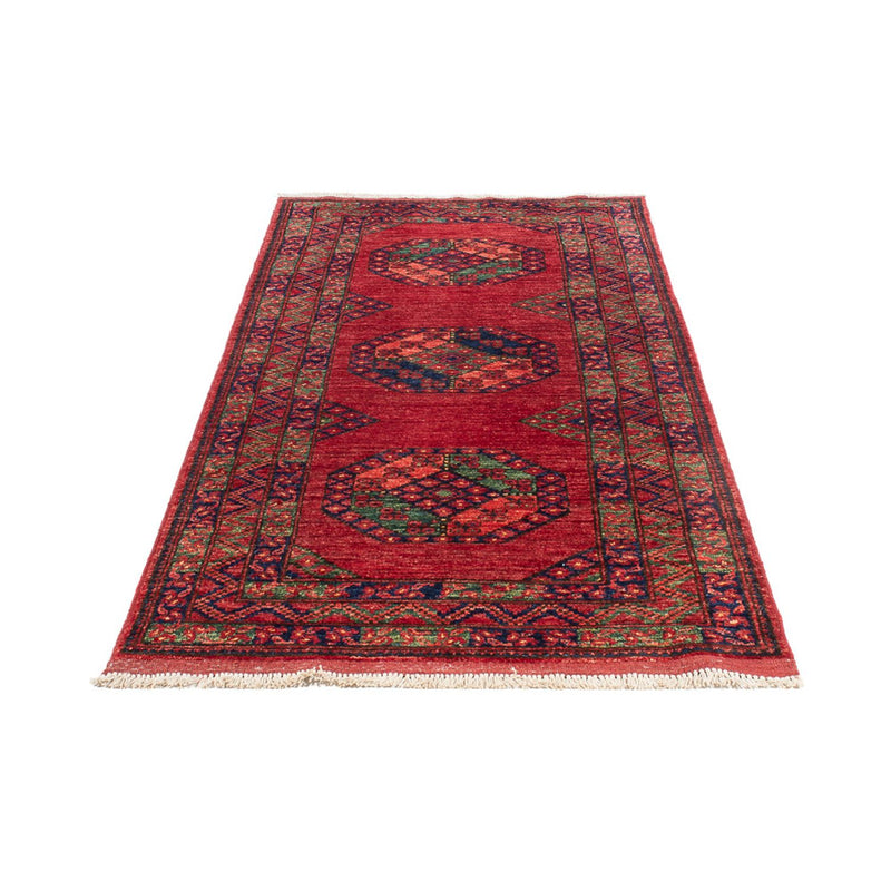 Runner Afghan Rug - 207 x 86 cm - red