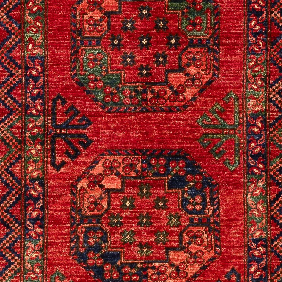 Runner Afghan Rug - 201 x 86 cm - red