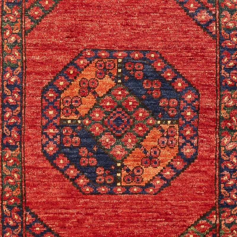 Runner Afghan Rug - 206 x 84 cm - red