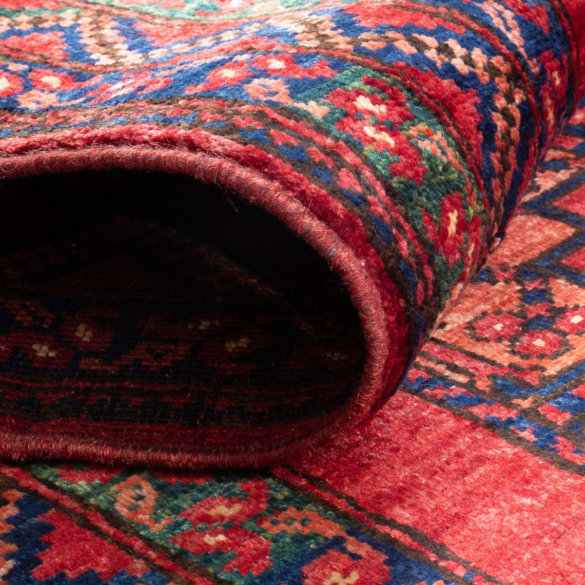 Runner Afghan Rug - 216 x 83 cm - red
