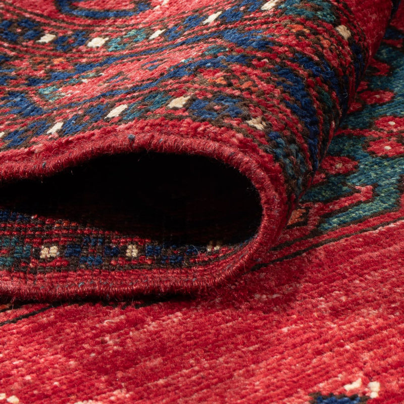 Runner Afghan Rug - 205 x 82 cm - red