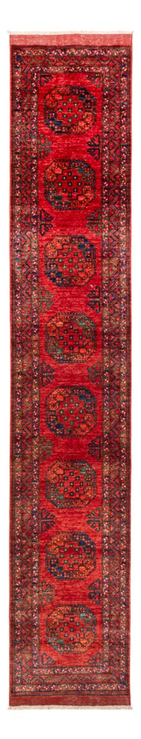 Runner Afghan Rug - 395 x 77 cm - red