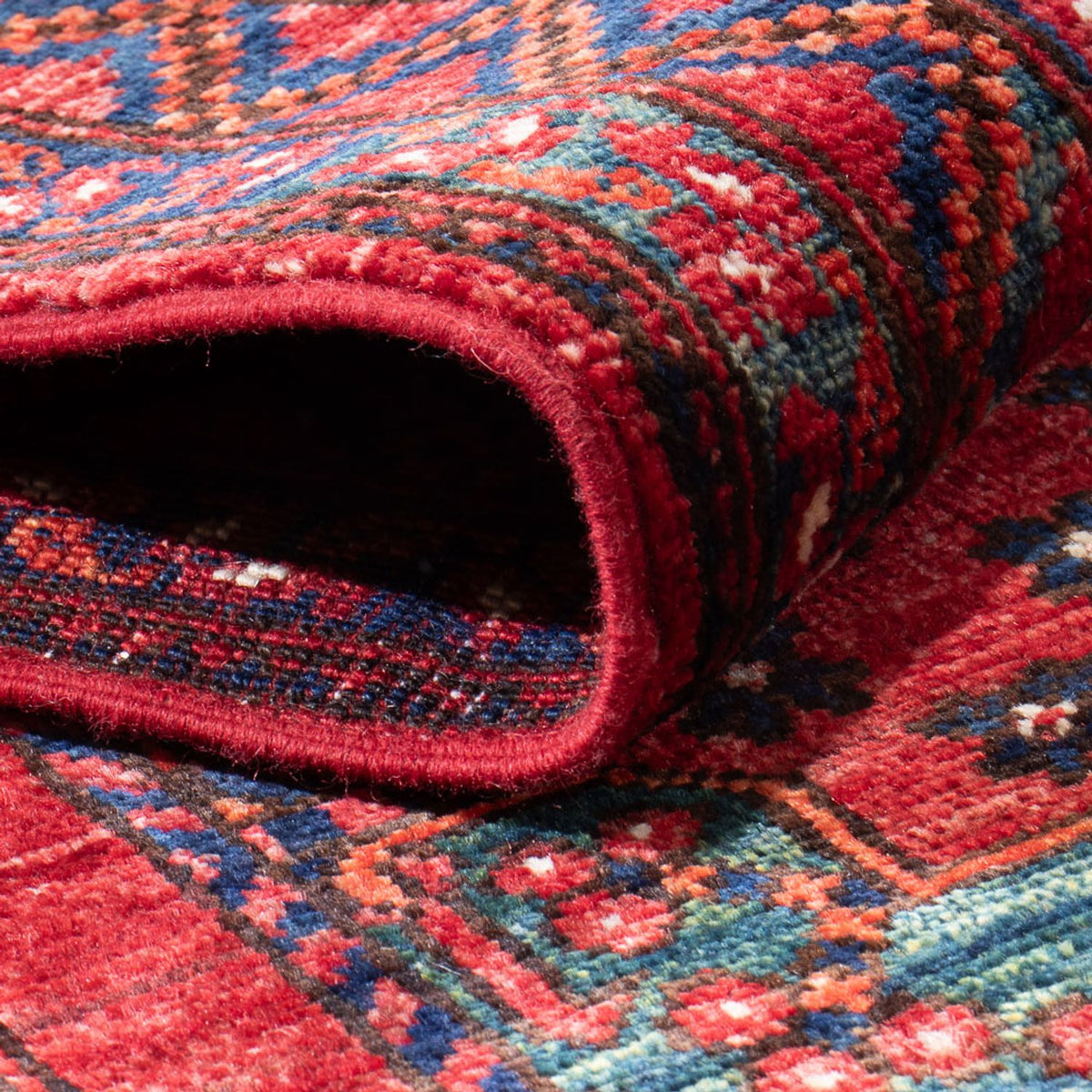 Runner Afghan Rug - 395 x 77 cm - red