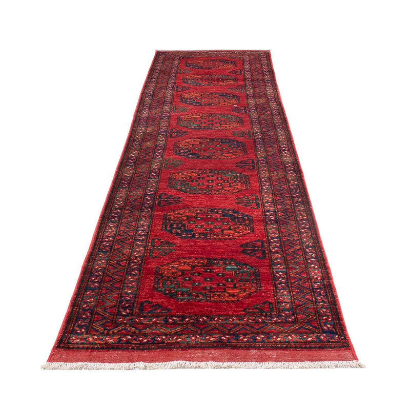 Runner Afghan Rug - 395 x 77 cm - red
