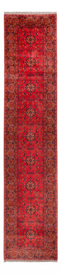 Runner Afghan Rug - Kunduz - 395 x 80 cm - red