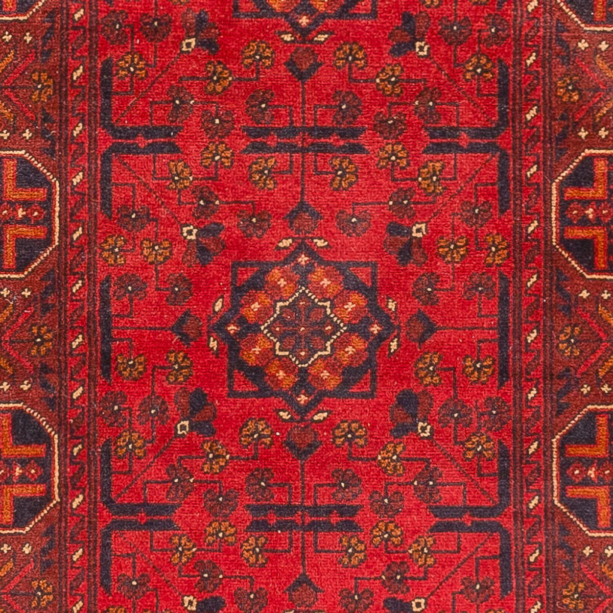 Runner Afghan Rug - Kunduz - 395 x 80 cm - red