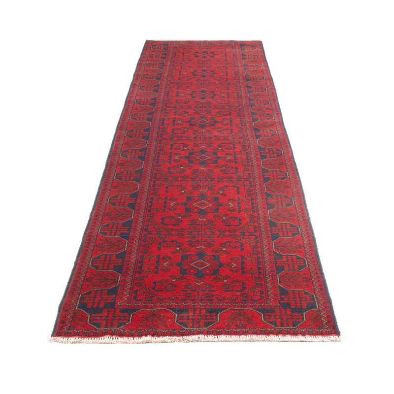Runner Afghan Rug - Kunduz - 390 x 80 cm - red