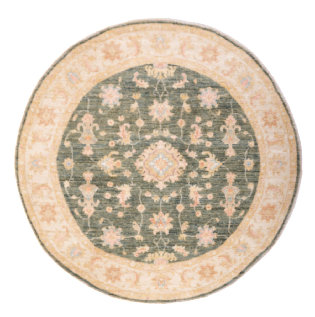 Ziegler Rug round  - 154 x 150 cm - green