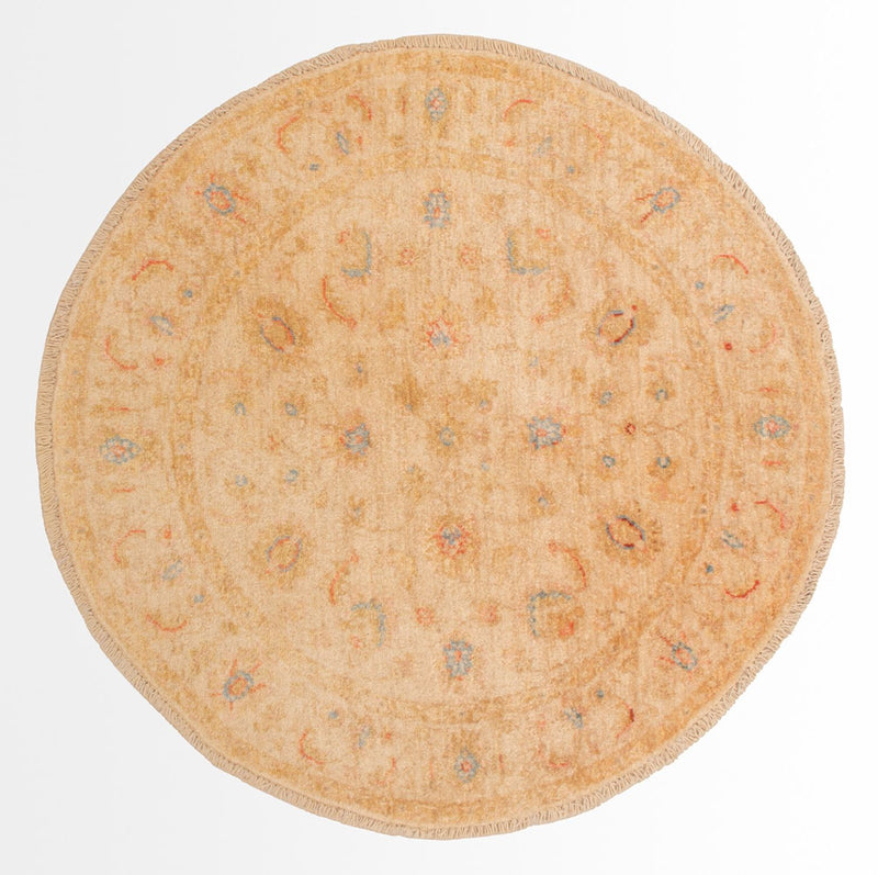 Ziegler Teppich rund  - 99 x 98 cm - beige