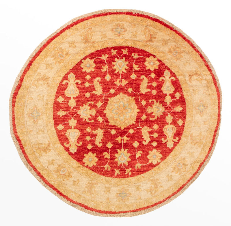 Ziegler Teppich rund  - 99 x 96 cm - rot