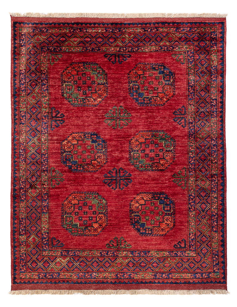 Afghan Rug - Kunduz - 194 x 156 cm - red