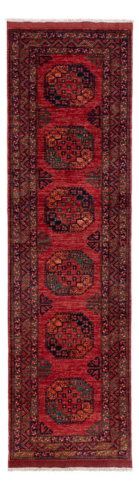 Runner Afghan Rug - Kunduz - 300 x 83 cm - red