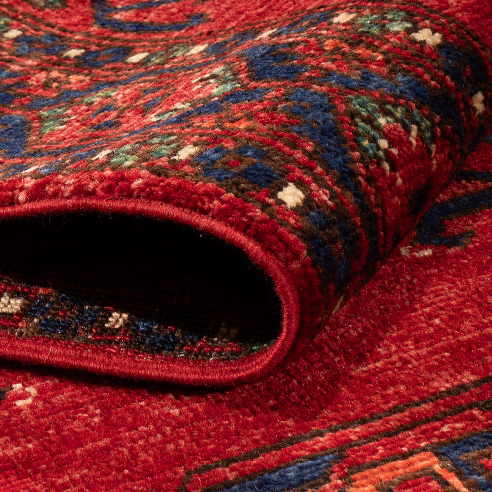 Runner Afghan Rug - Kunduz - 305 x 82 cm - red
