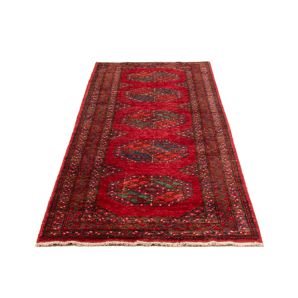 Runner Afghan Rug - Kunduz - 291 x 87 cm - red