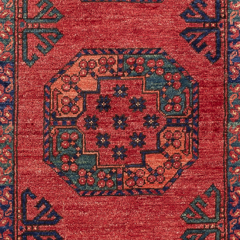 Runner Afghan Rug - Kunduz - 260 x 83 cm - red