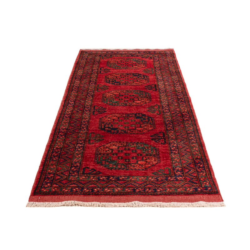 Runner Afghan Rug - Kunduz - 260 x 83 cm - red